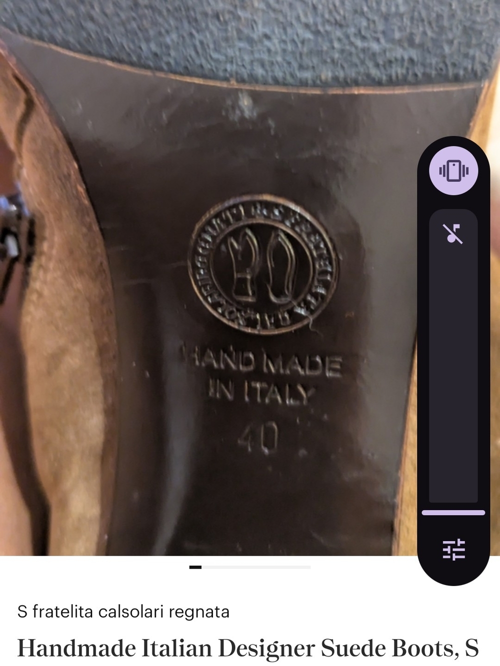 Handmade Italian Designer Brown Suede Women’s Boots S. Fratelita Calsolari Regna